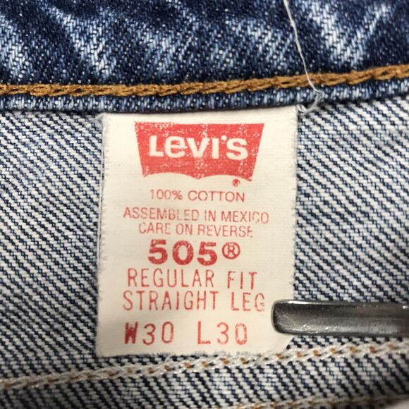90s LEVIS 505 Jean Men 30x29 (30/30 tag) Orange Tab Regular Straight Distressed - Picture 13 of 15